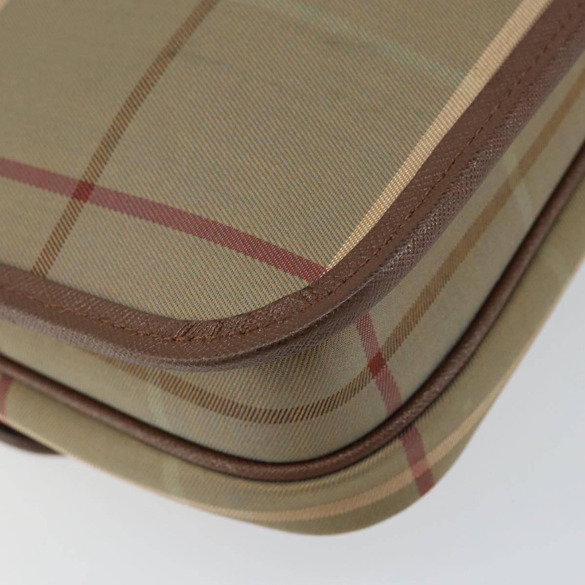 Burberrys Nova Check Shoulder Bag Canvas Beige Gold Auth bs29991