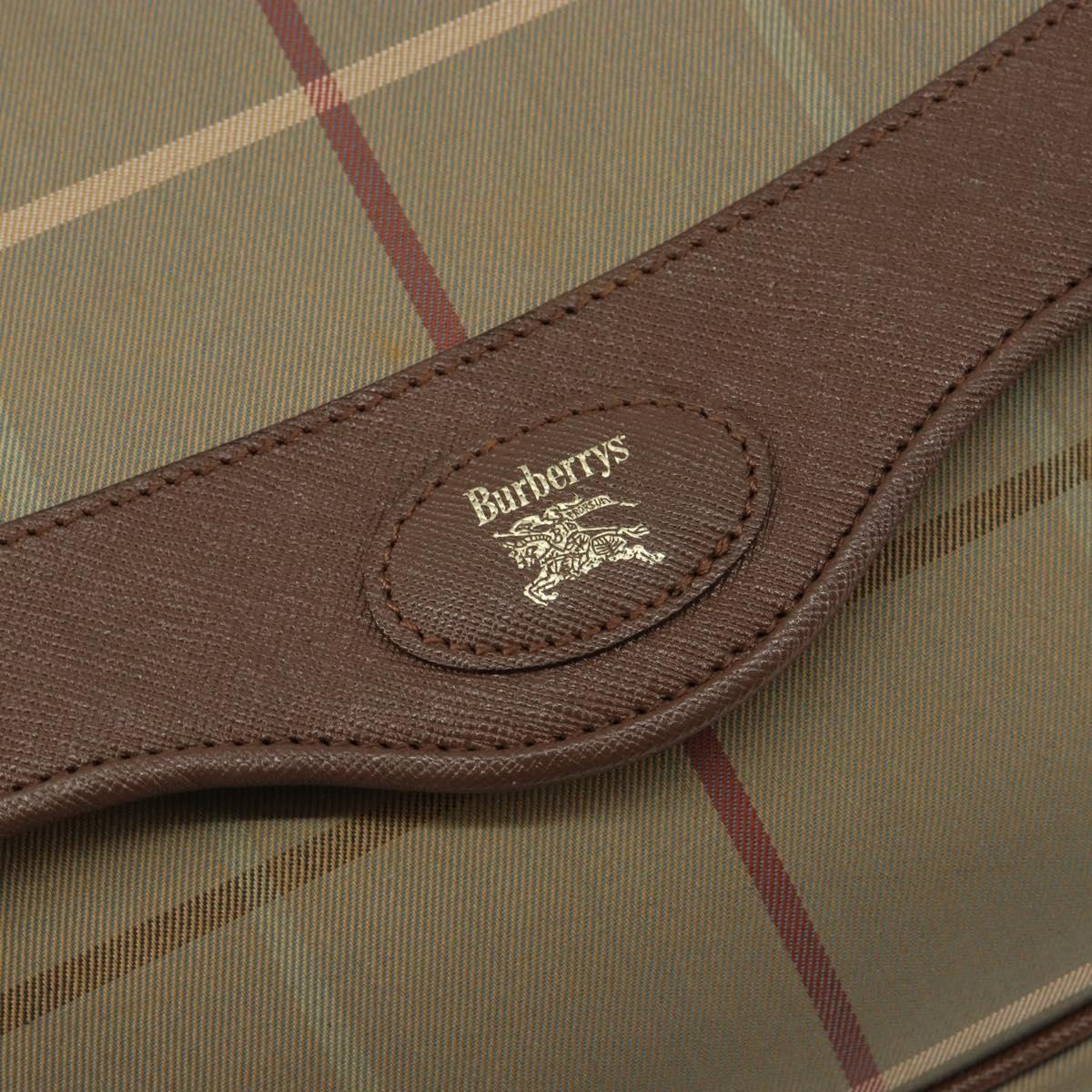 Burberrys Nova Check Shoulder Bag Canvas Beige Gold Auth bs29991