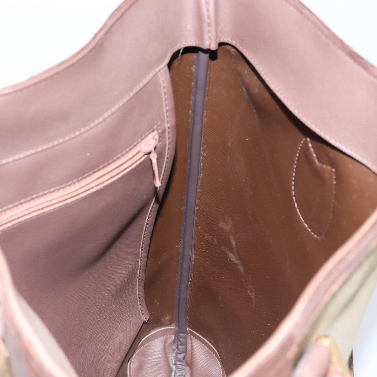 Burberrys Nova Check Tote Bag Canvas Beige Gold Auth bs29992