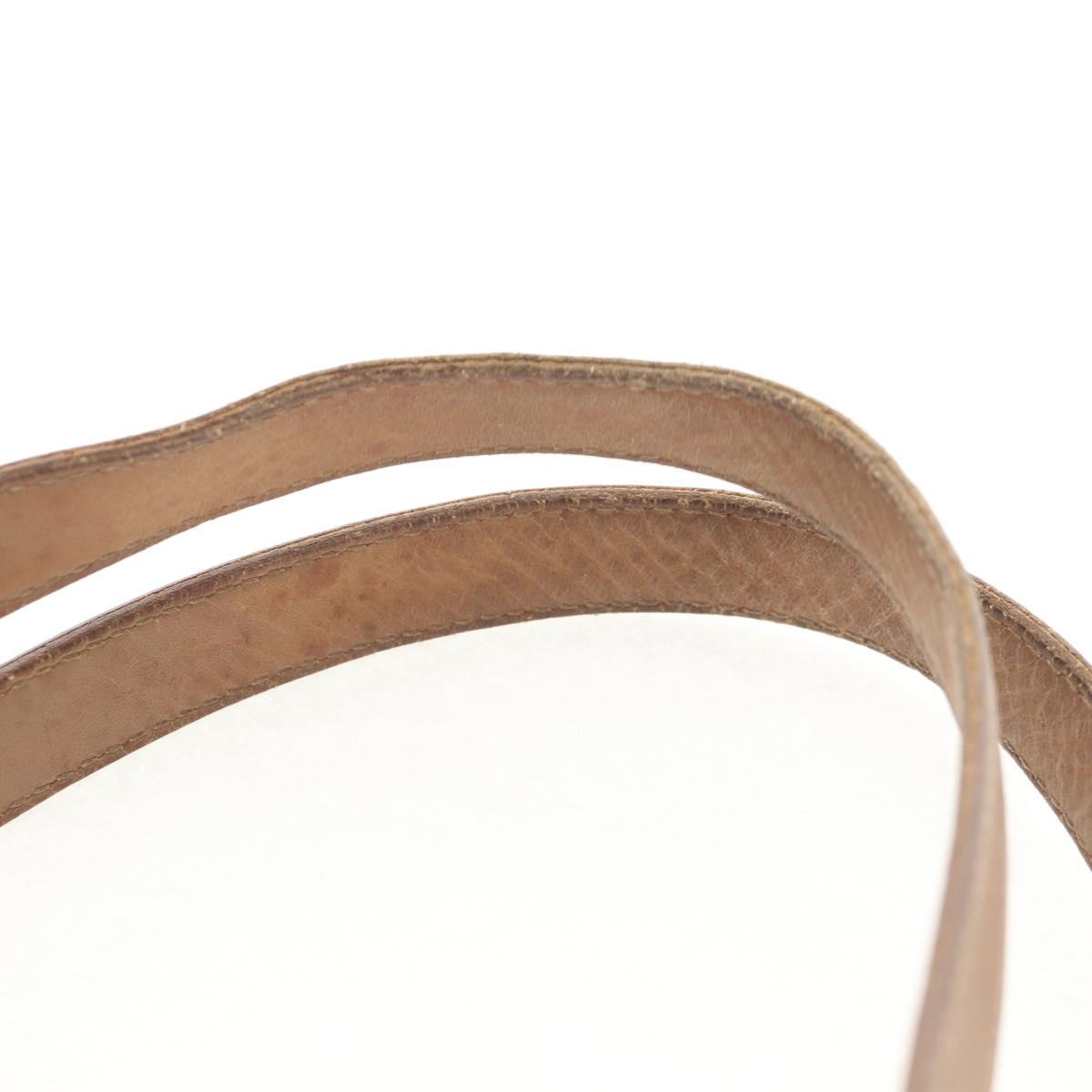 Salvatore Ferragamo Gancini Tote Bag Vinyl Brown Silver Auth bs29993