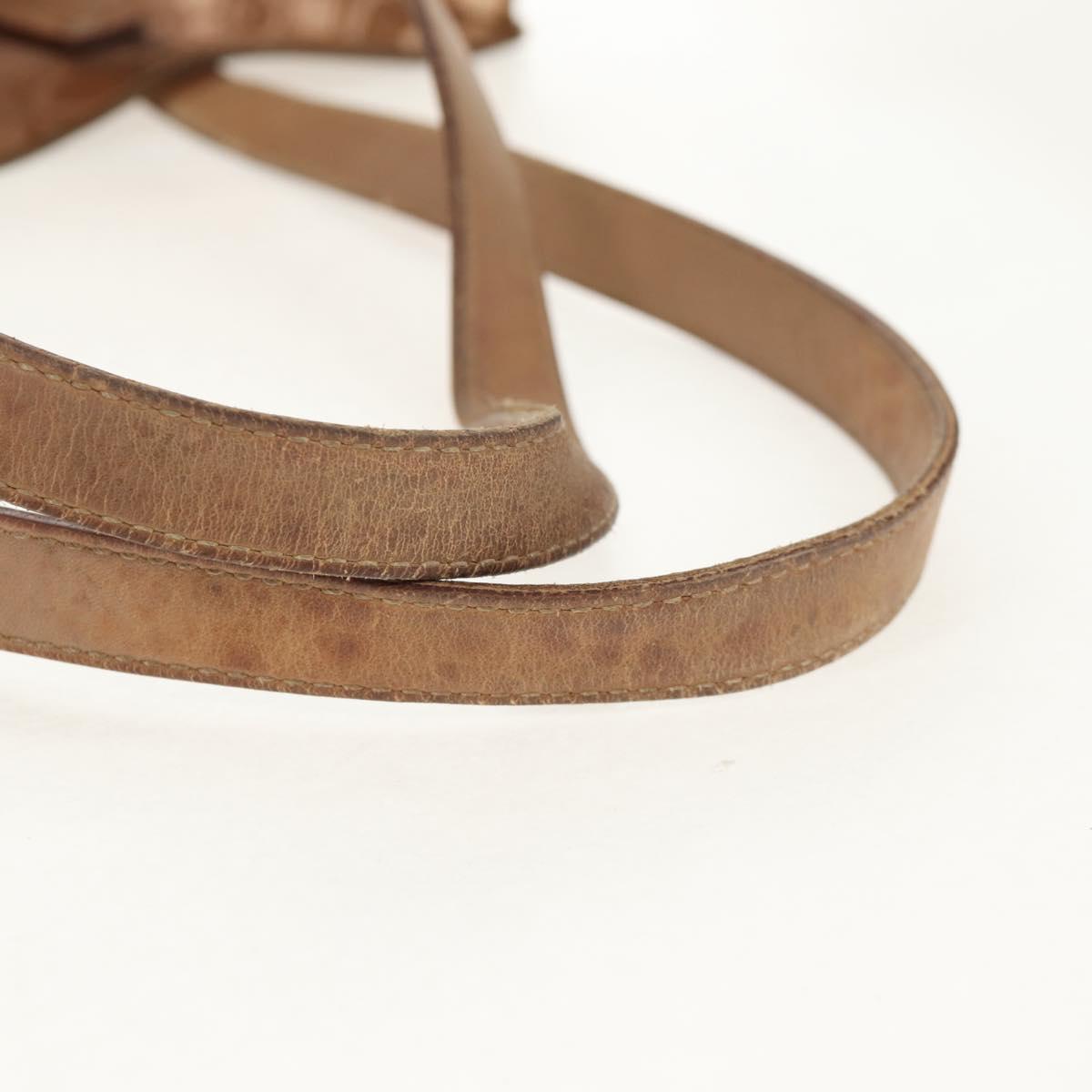 Salvatore Ferragamo Gancini Tote Bag Vinyl Brown Silver Auth bs29993