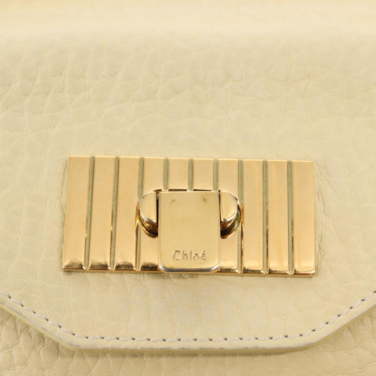 Chloe Sally Shoulder Bag Leather Beige Gold Auth bs29994