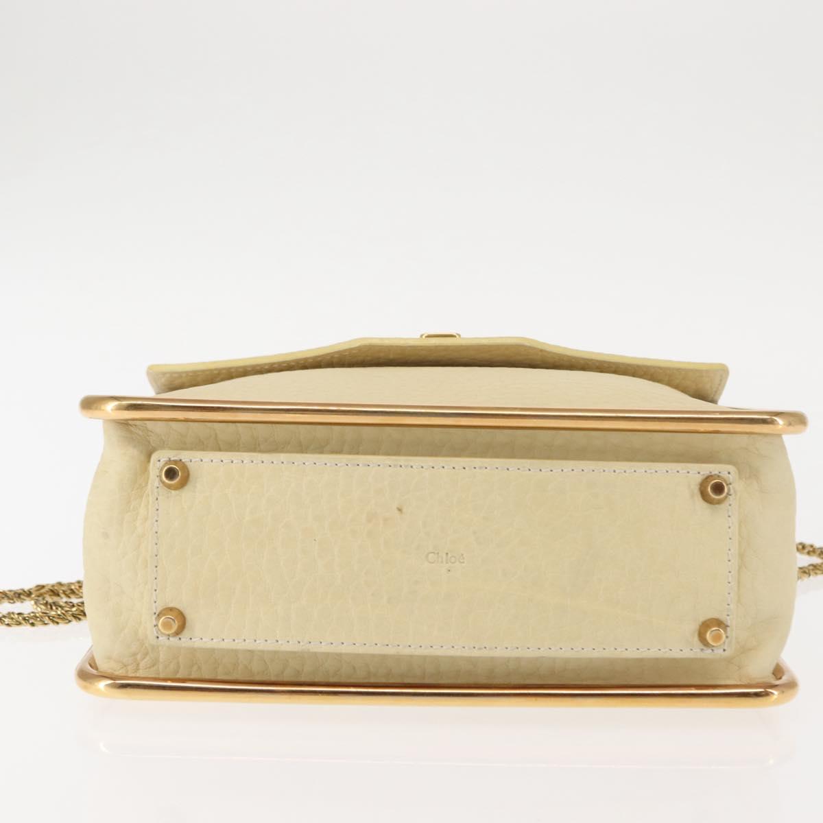 Chloe Sally Shoulder Bag Leather Beige Gold Auth bs29994