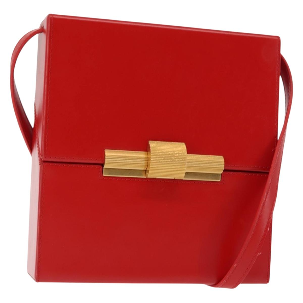BOTTEGA VENETA Daisy Shoulder Bag Leather Red Gold Auth bs29995
