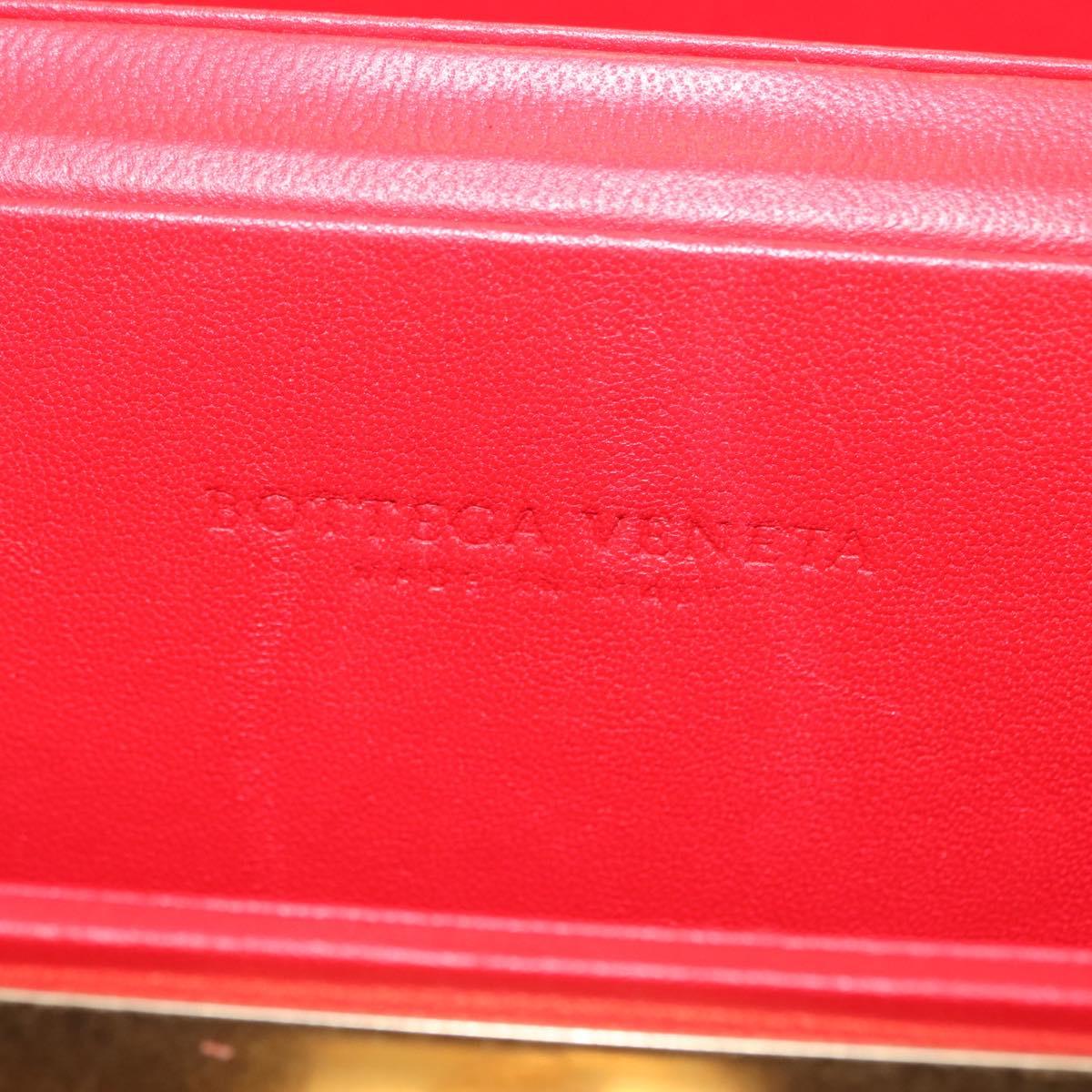 BOTTEGA VENETA Daisy Shoulder Bag Leather Red Gold Auth bs29995