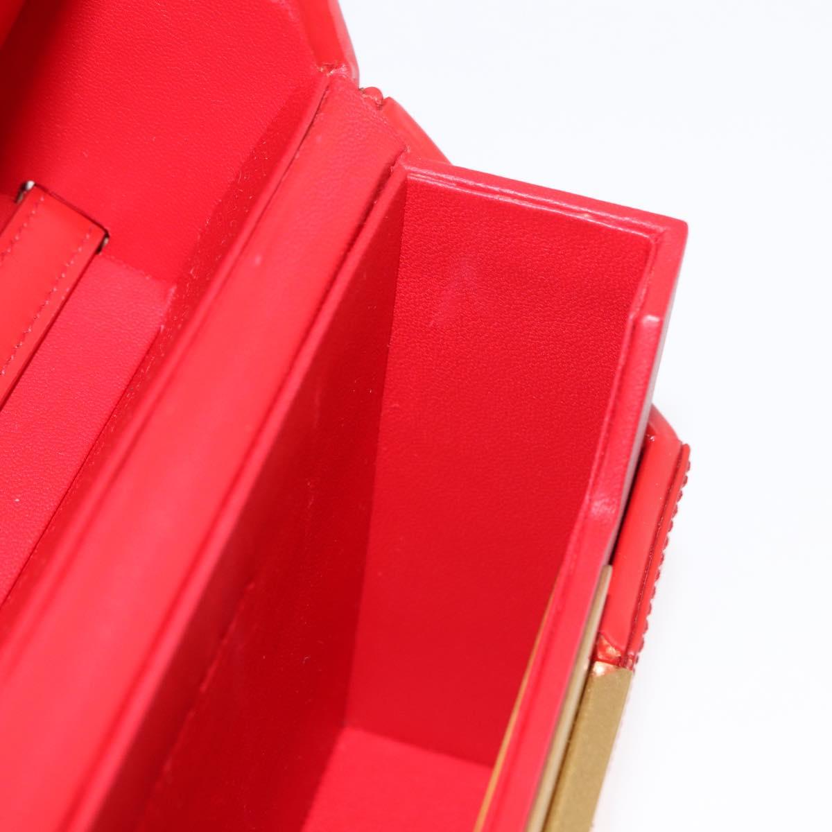 BOTTEGA VENETA Daisy Shoulder Bag Leather Red Gold Auth bs29995