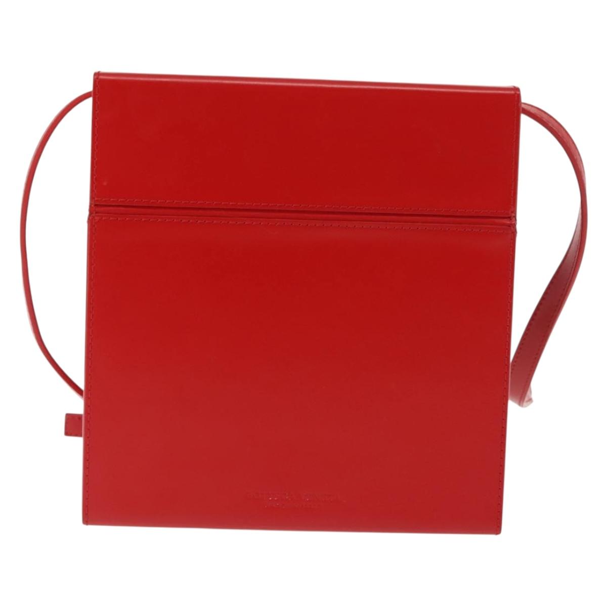 BOTTEGA VENETA Daisy Shoulder Bag Leather Red Gold Auth bs29995