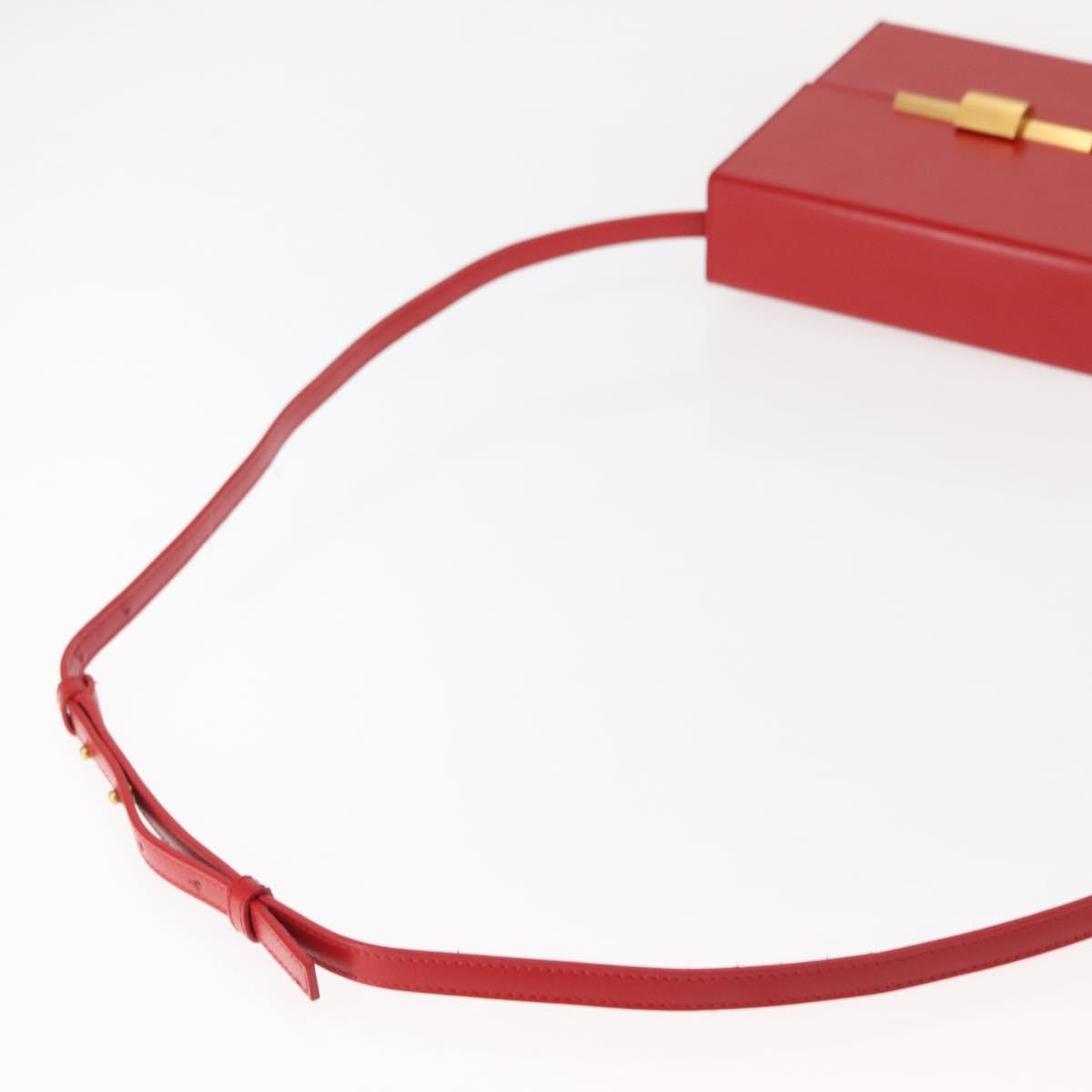 BOTTEGA VENETA Daisy Shoulder Bag Leather Red Gold Auth bs29995