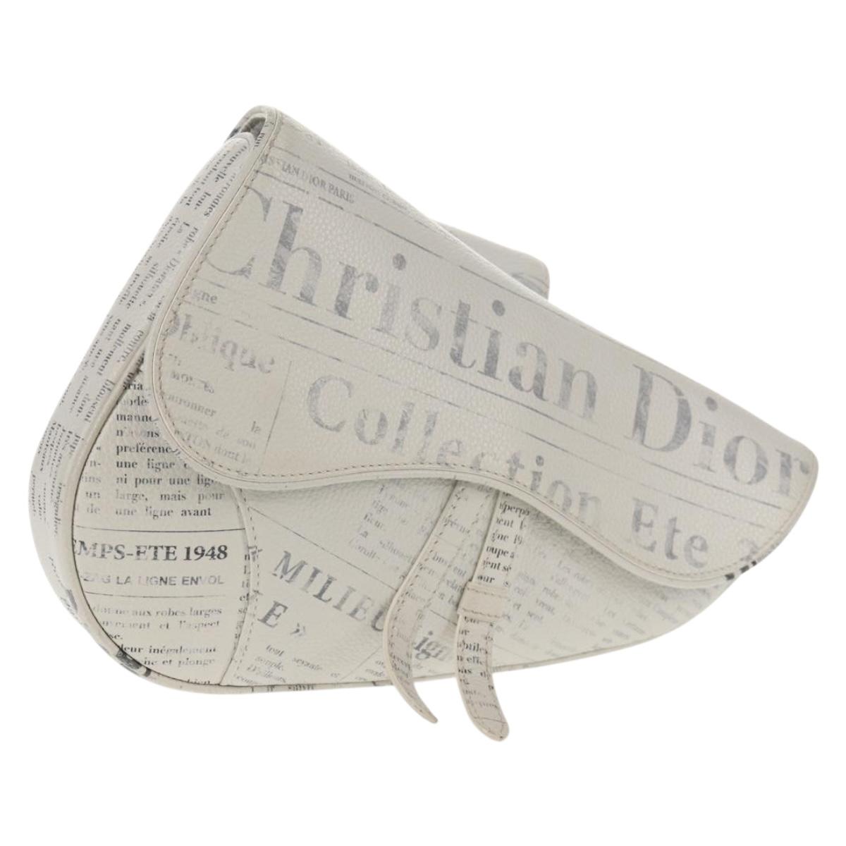 Christian Dior Newspaper Saddle Bag Leather Dior ~ DANIEL ARSHAM Auth bs29998V