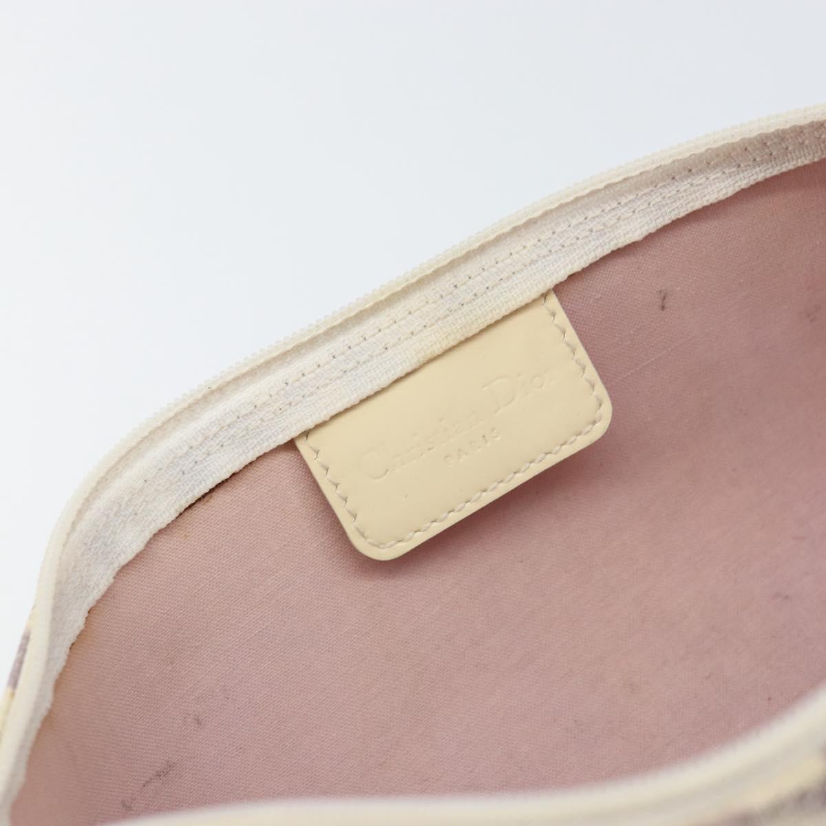 Christian Dior Trotter Canvas Pouch PVC Purple Silver Auth bs29999