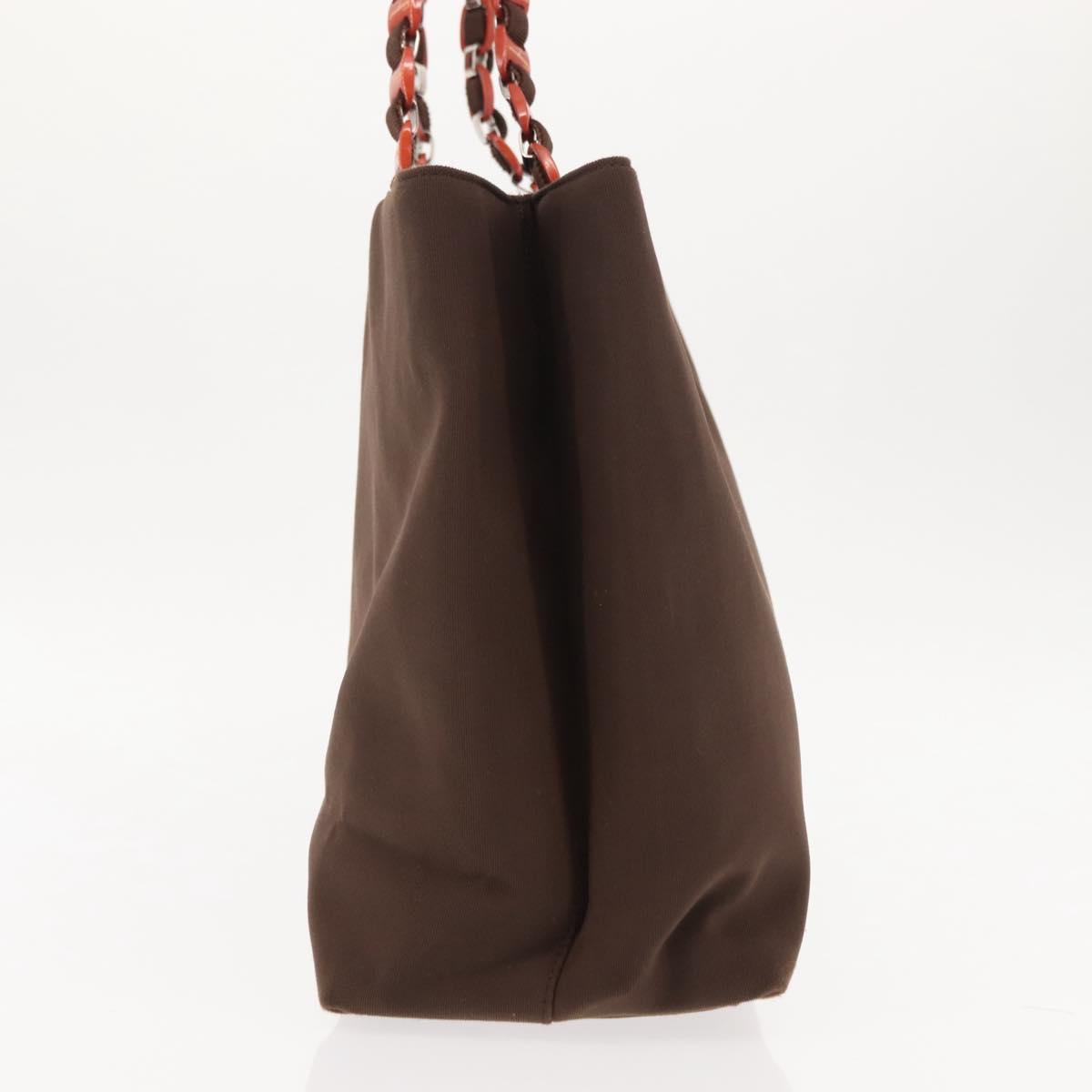 Salvatore Ferragamo Vala Tote Bag Canvas Brown Silver Auth bs30001