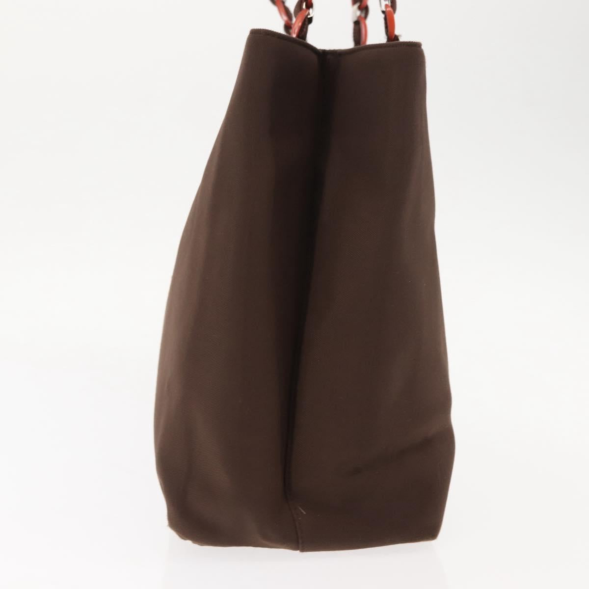 Salvatore Ferragamo Vala Tote Bag Canvas Brown Silver Auth bs30001