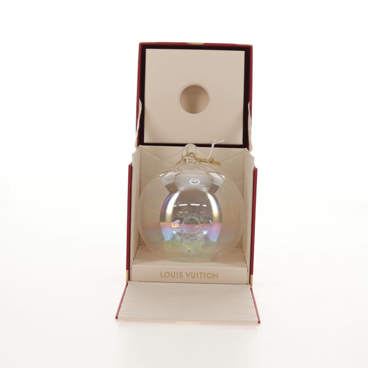 LOUIS VUITTON Vivienne Ornament Glass Snow Globe Glass Clear LV Auth bs30003A