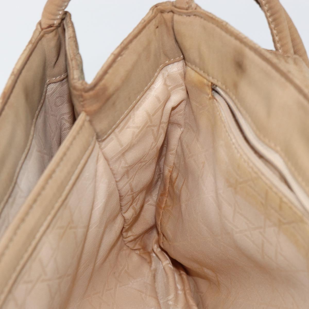 Christian Dior Canage Shoulder Bag Nylon Beige Gold Auth bs30004