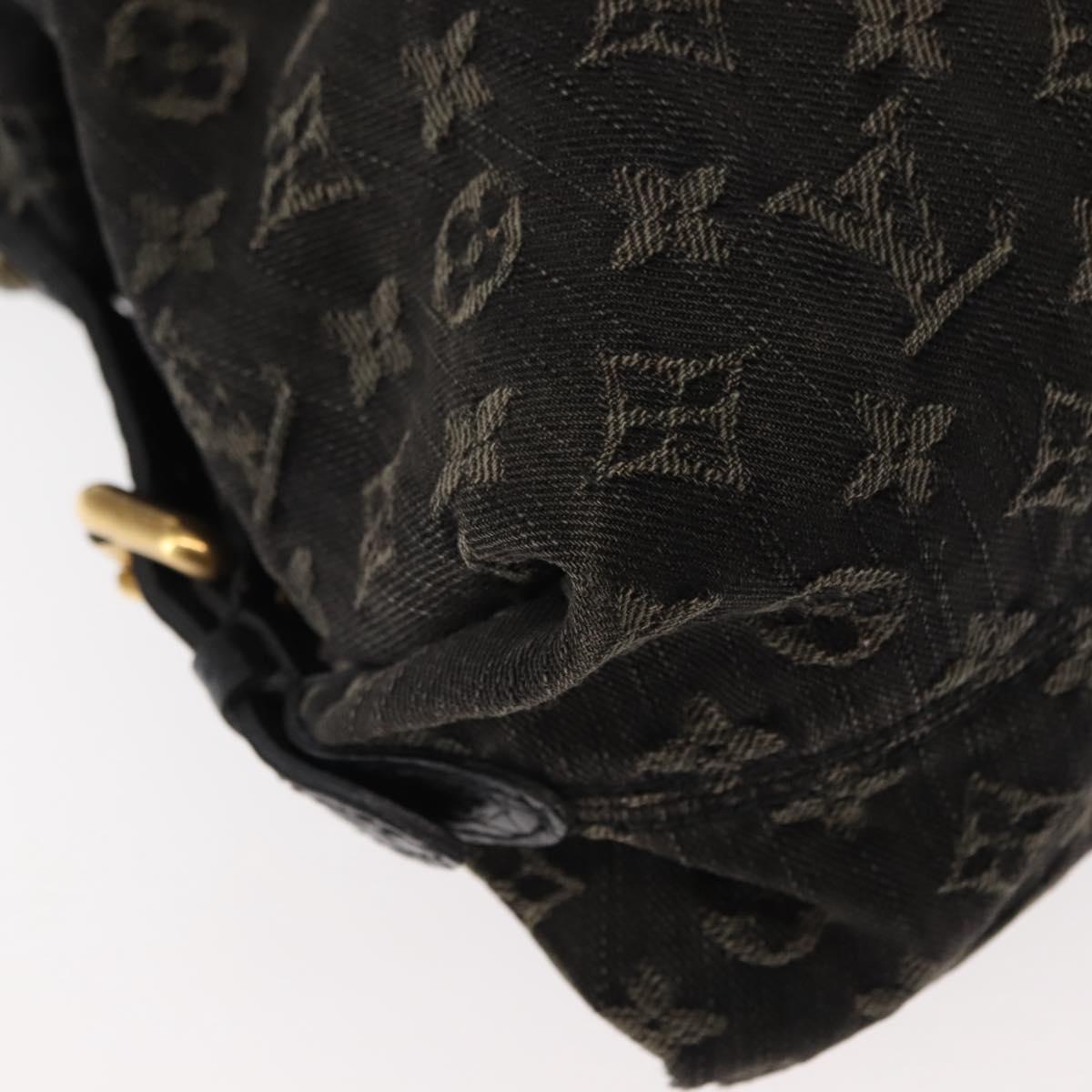 LOUIS VUITTON Monogram denim Neo Cabby MM Bag 2way Black M95351 LV Auth bs30011