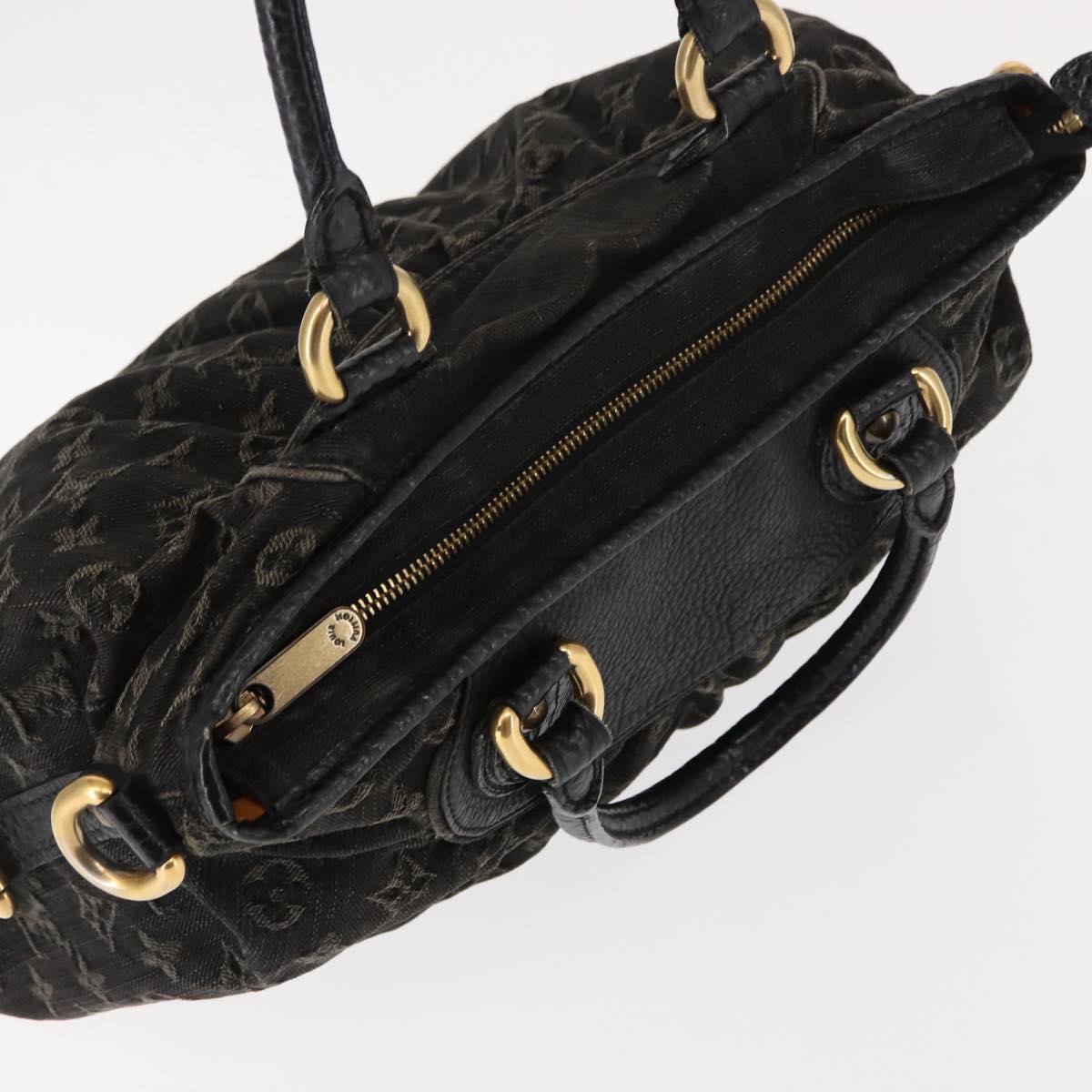 LOUIS VUITTON Monogram denim Neo Cabby MM Bag 2way Black M95351 LV Auth bs30011