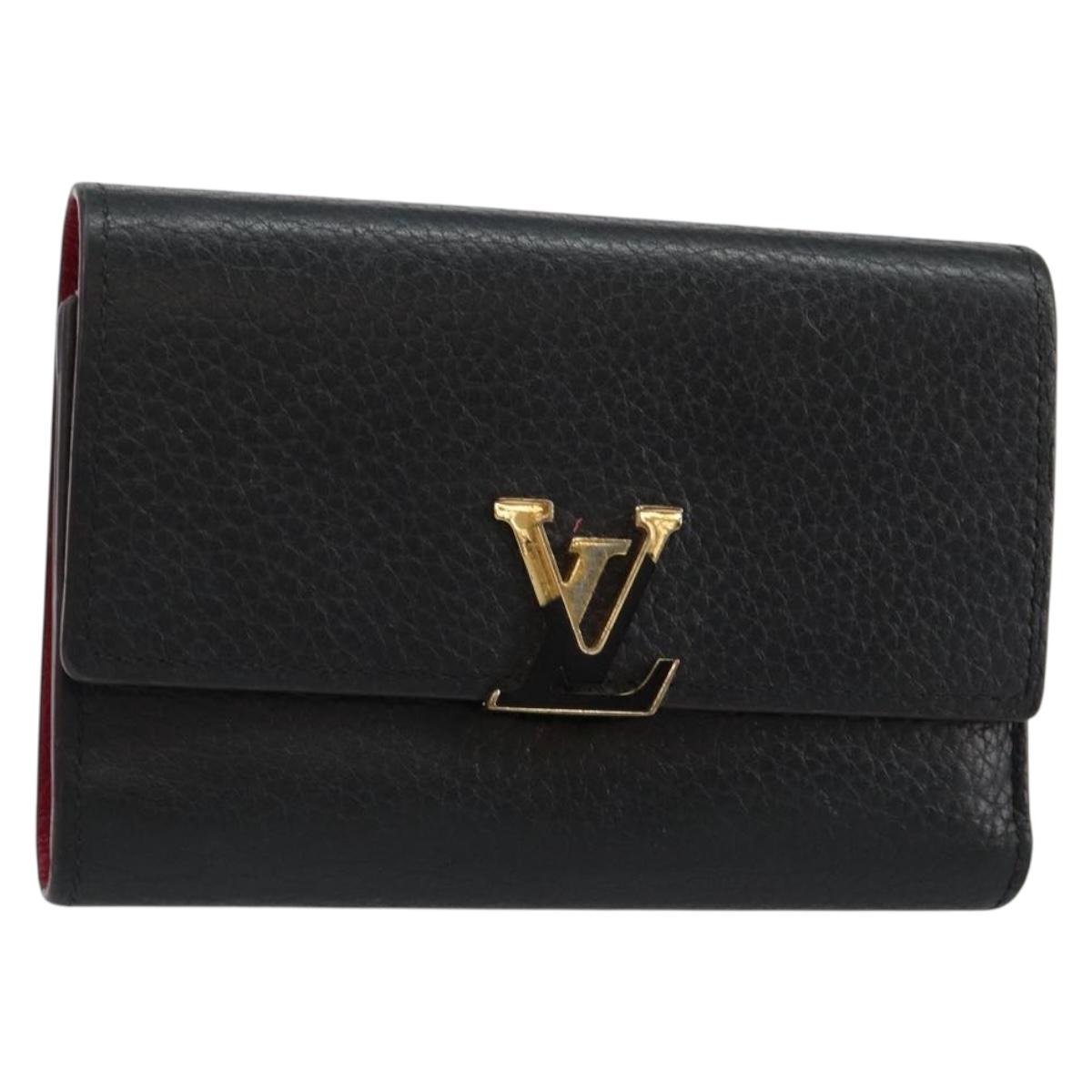LOUIS VUITTON Portefeuille Capucines Wallet Leather Black M62157 LV Auth bs30017