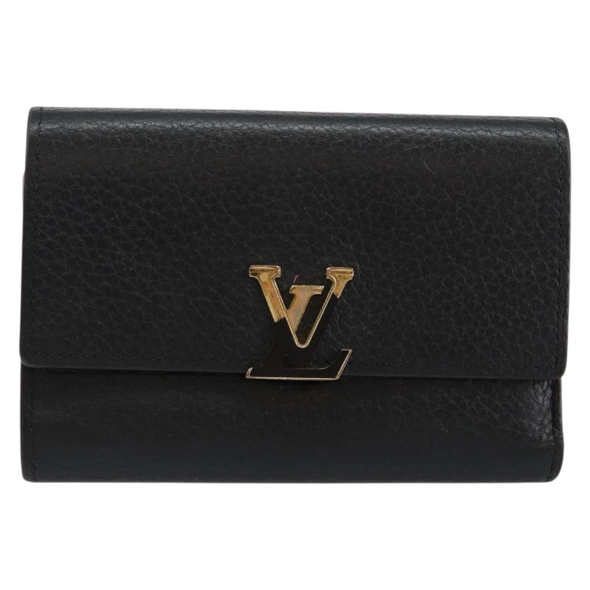 LOUIS VUITTON Portefeuille Capucines Wallet Leather Black M62157 LV Auth bs30017