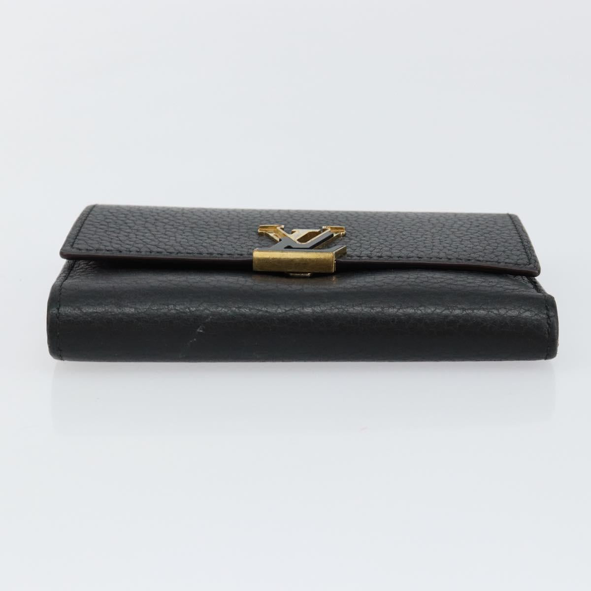 LOUIS VUITTON Portefeuille Capucines Wallet Leather Black M62157 LV Auth bs30017