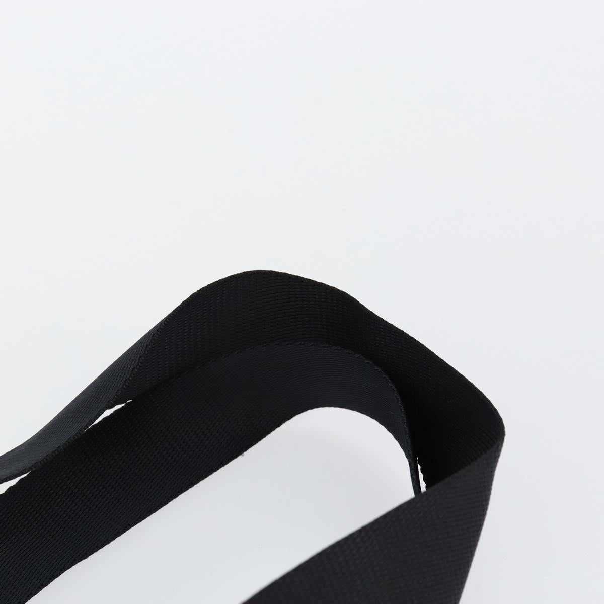 PRADA Tote Bag Nylon Black Silver Auth bs30018