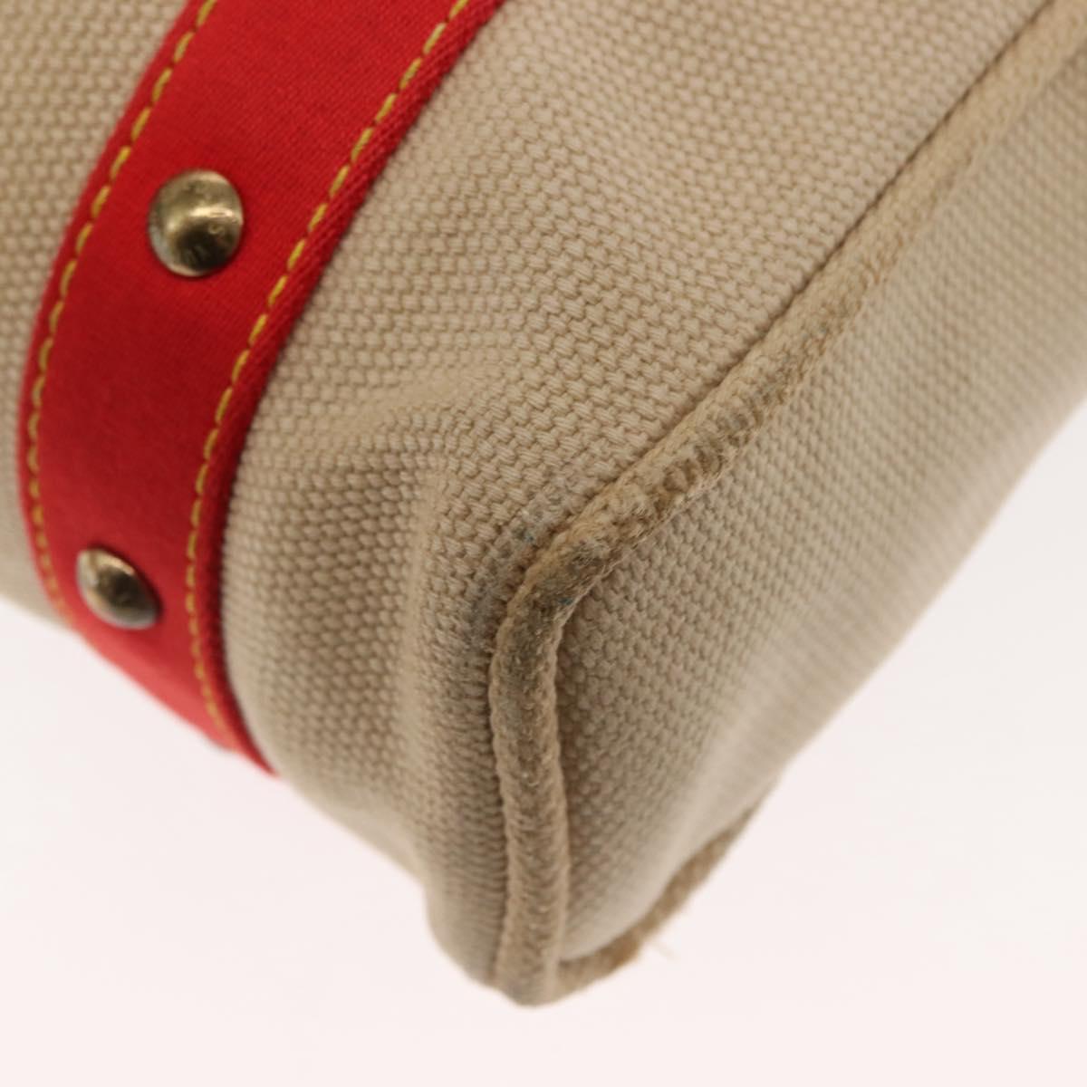 LOUIS VUITTON Antigua Cabas MM Tote Bag Beige Red M40035 LV Auth bs30019