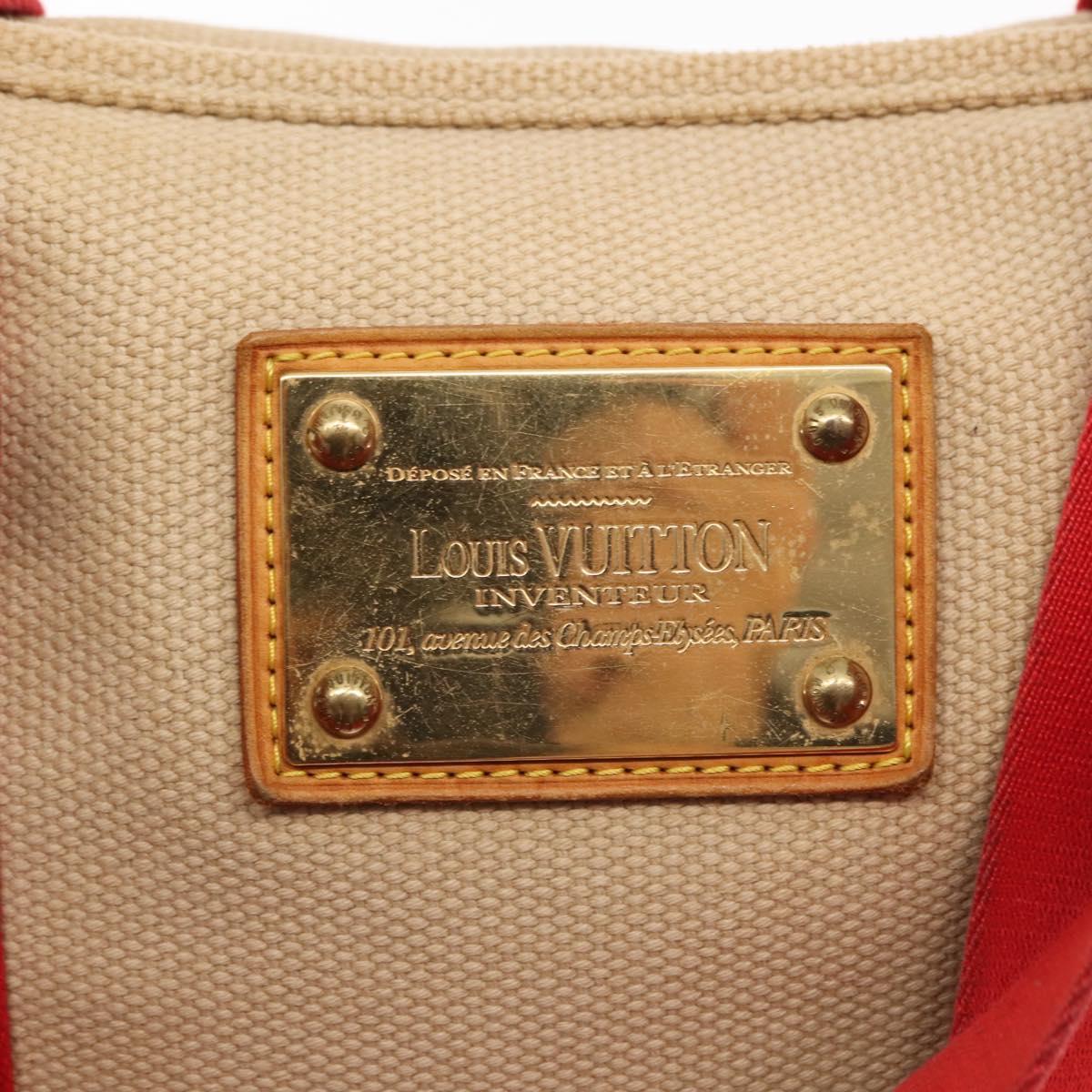 LOUIS VUITTON Antigua Cabas MM Tote Bag Beige Red M40035 LV Auth bs30019
