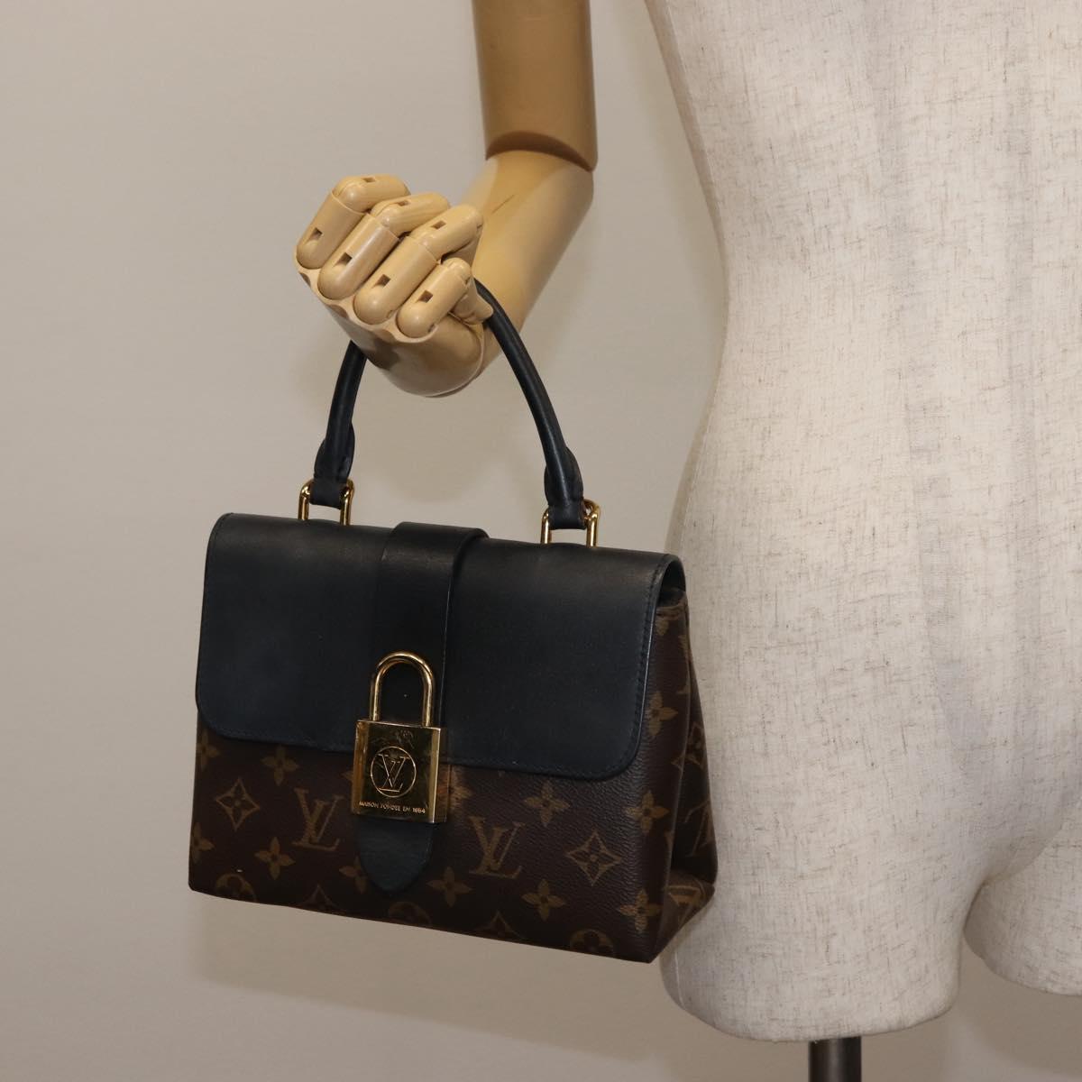 LOUIS VUITTON Monogram Rocky BB Hand Bag 2way Black M44141 LV Auth bs30022