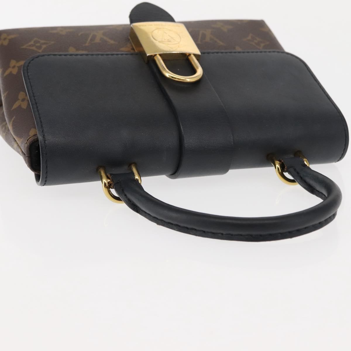 LOUIS VUITTON Monogram Rocky BB Hand Bag 2way Black M44141 LV Auth bs30022