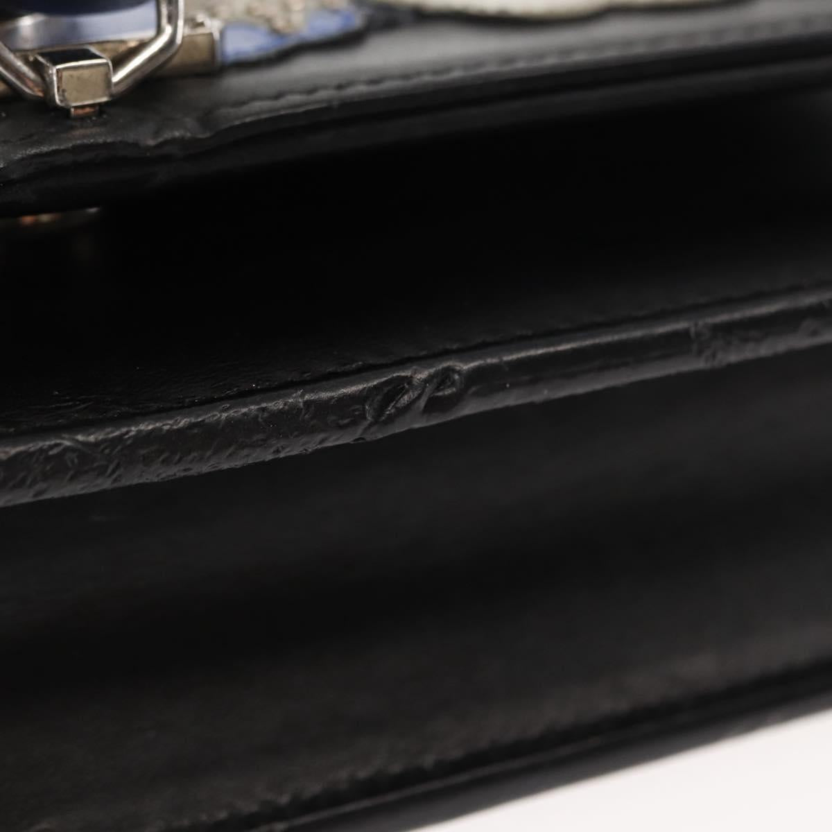 SAINT LAURENT Kate Tassel Chain Shoulder Bag Leather Black Silver Auth bs30026