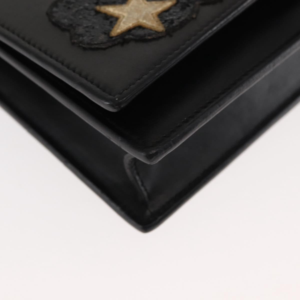 SAINT LAURENT Kate Tassel Chain Shoulder Bag Leather Black Silver Auth bs30026