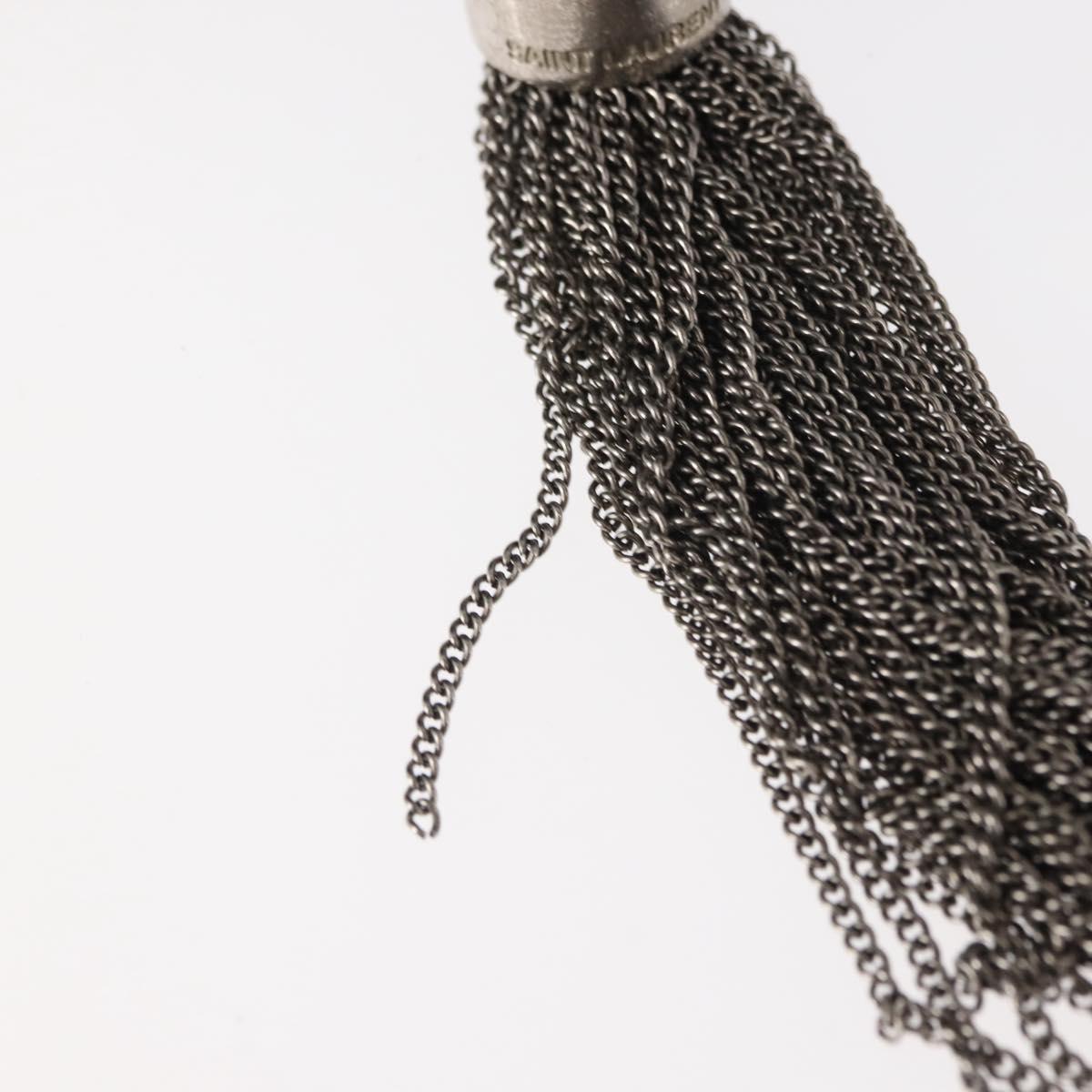 SAINT LAURENT Kate Tassel Chain Shoulder Bag Leather Black Silver Auth bs30026