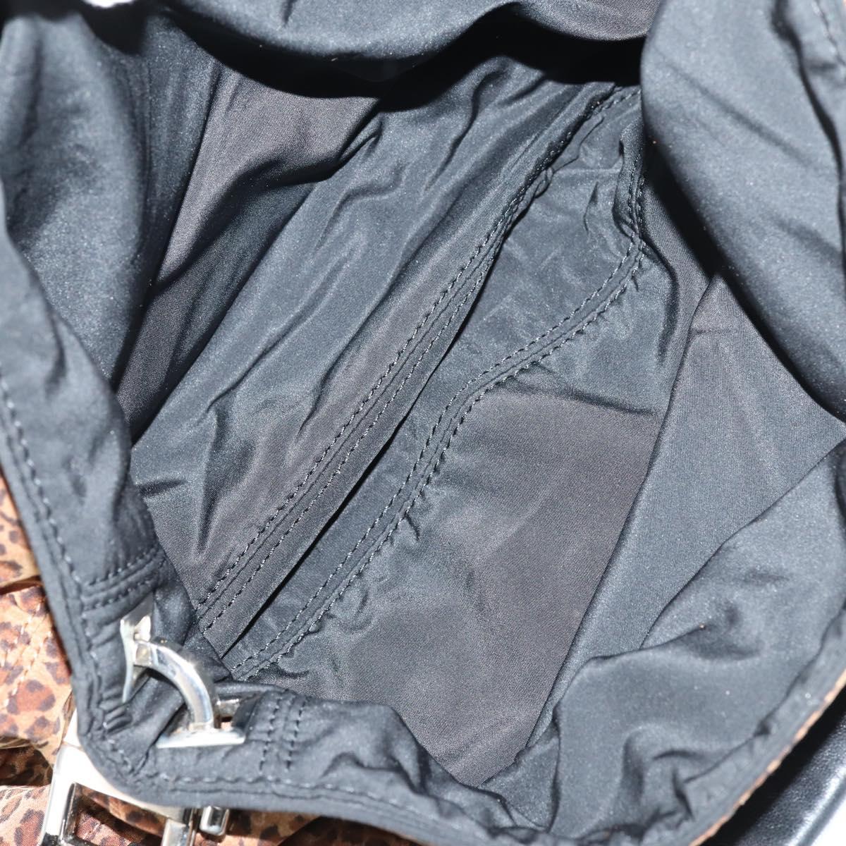 BOTTEGA VENETA Shoulder Bag Nylon 6Set Brown Black beige Auth bs30029