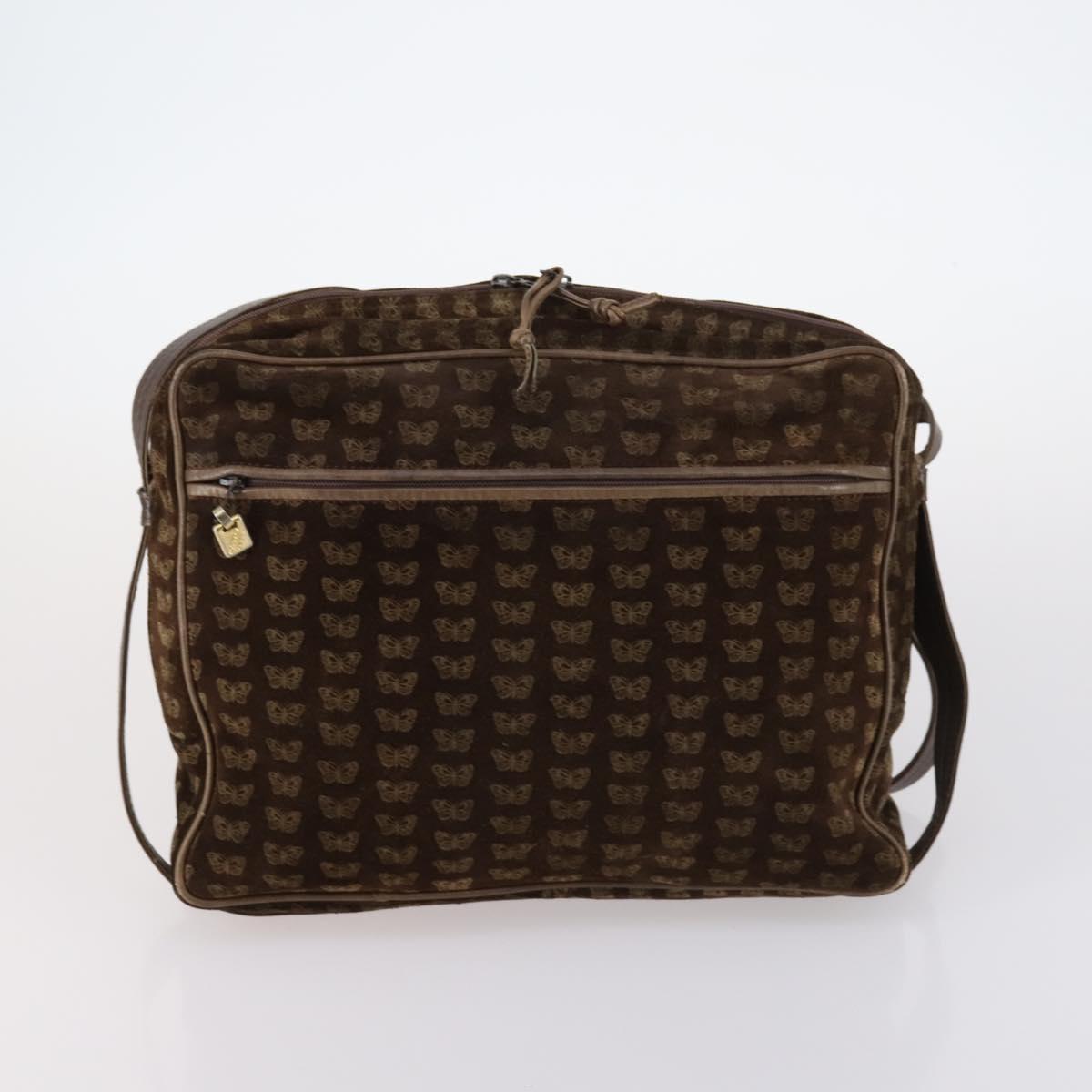 BOTTEGA VENETA Shoulder Bag Nylon 6Set Brown Black beige Auth bs30029