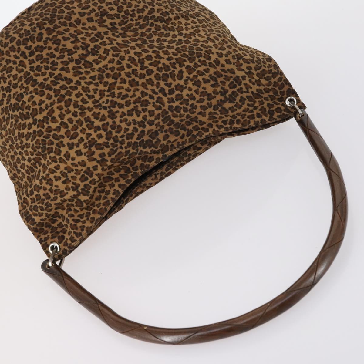 BOTTEGA VENETA Shoulder Bag Nylon 6Set Brown Black beige Auth bs30029