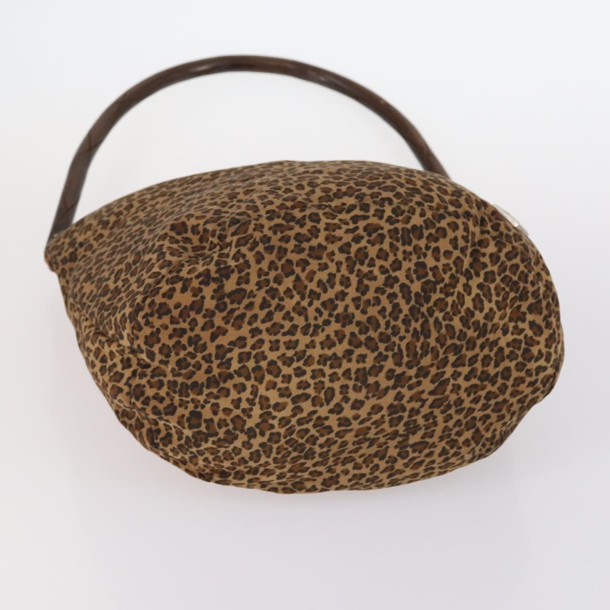 BOTTEGA VENETA Shoulder Bag Nylon 6Set Brown Black beige Auth bs30029