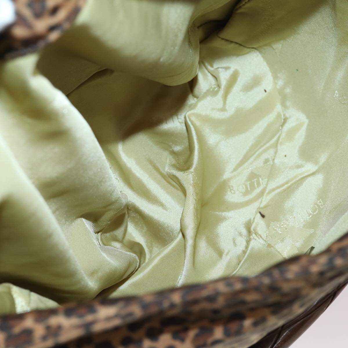 BOTTEGA VENETA Shoulder Bag Nylon 6Set Brown Black beige Auth bs30029