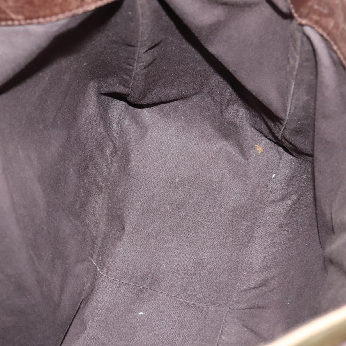 BOTTEGA VENETA Shoulder Bag Nylon 6Set Brown Black beige Auth bs30029