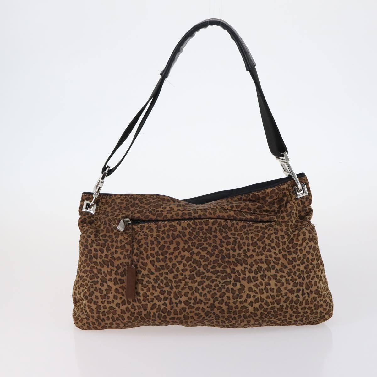 BOTTEGA VENETA Shoulder Bag Nylon 6Set Brown Black beige Auth bs30029