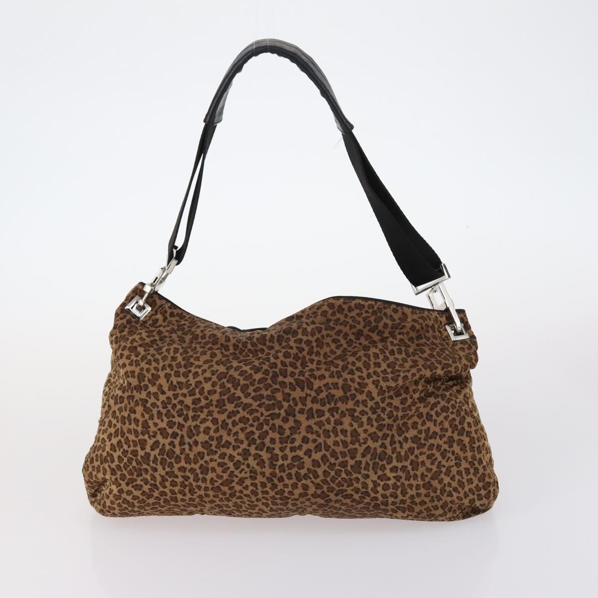 BOTTEGA VENETA Shoulder Bag Nylon 6Set Brown Black beige Auth bs30029