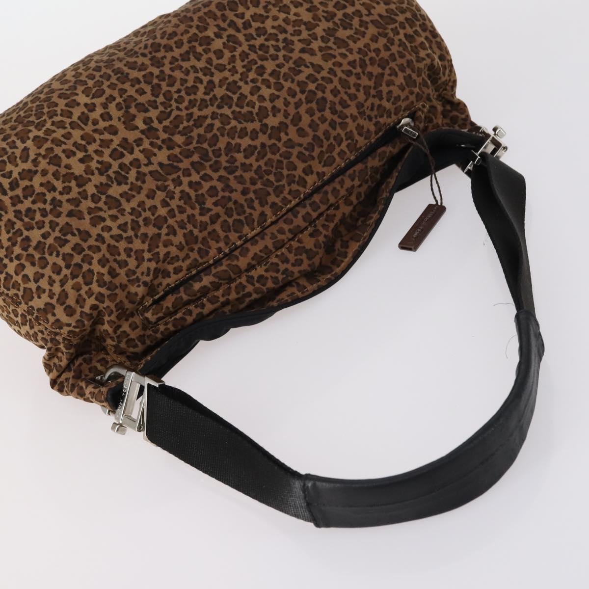 BOTTEGA VENETA Shoulder Bag Nylon 6Set Brown Black beige Auth bs30029