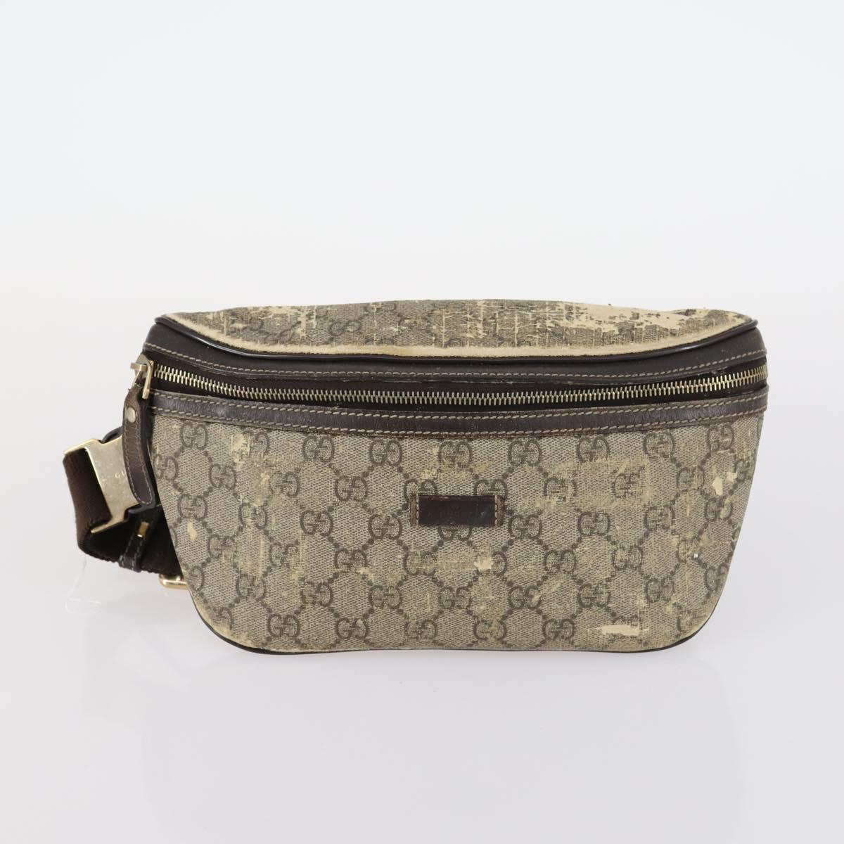 GUCCI GG Supreme Tote Bag PVC Canvas 3Set Beige Gold Auth bs30030