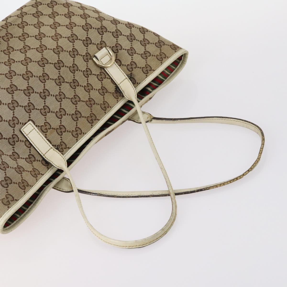 GUCCI GG Supreme Tote Bag PVC Canvas 3Set Beige Gold Auth bs30030