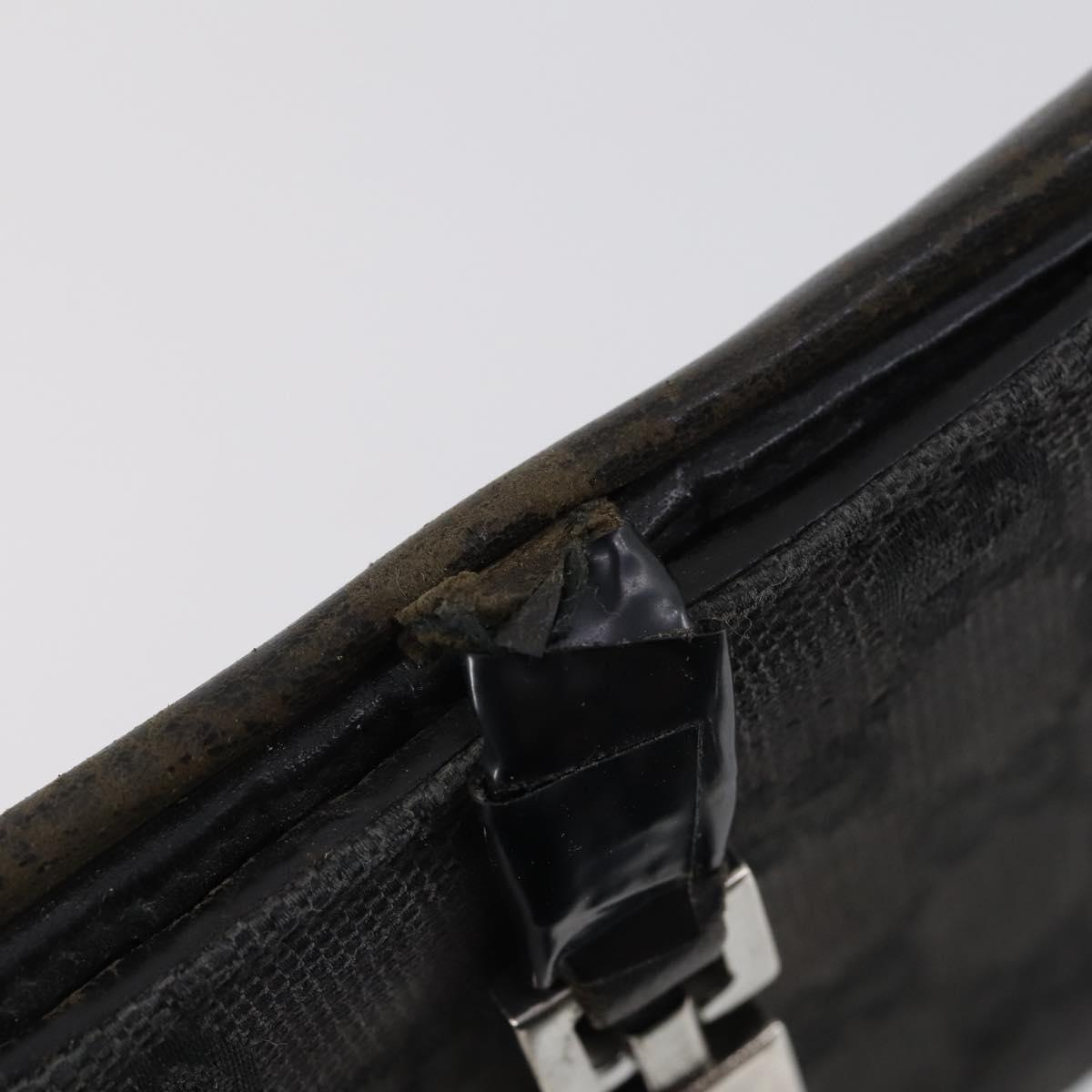 GUCCI GG Canvas Wallet Leather 10 Set Beige Black Auth bs30034