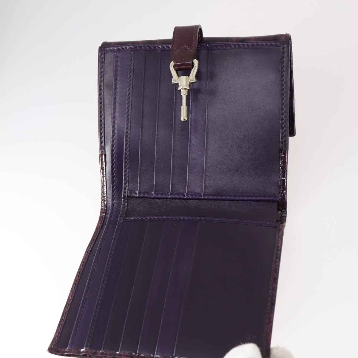 GUCCI GG Canvas Wallet Leather 10 Set Beige Black Auth bs30034