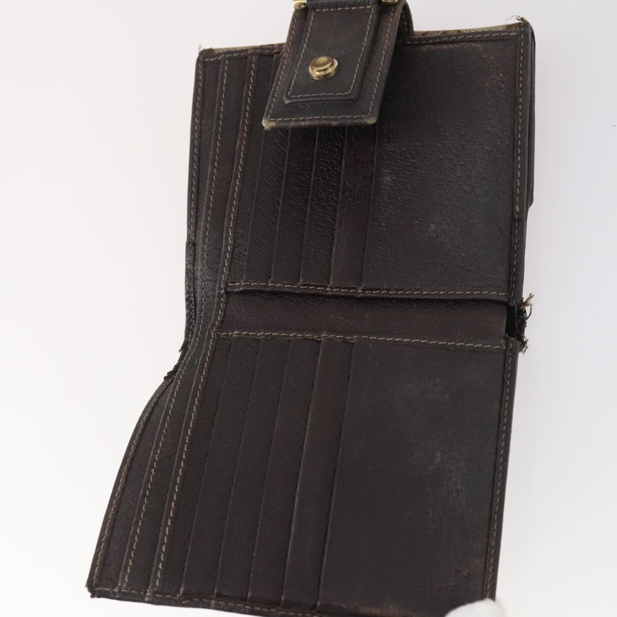 GUCCI GG Canvas Wallet Leather 10 Set Beige Black Auth bs30034