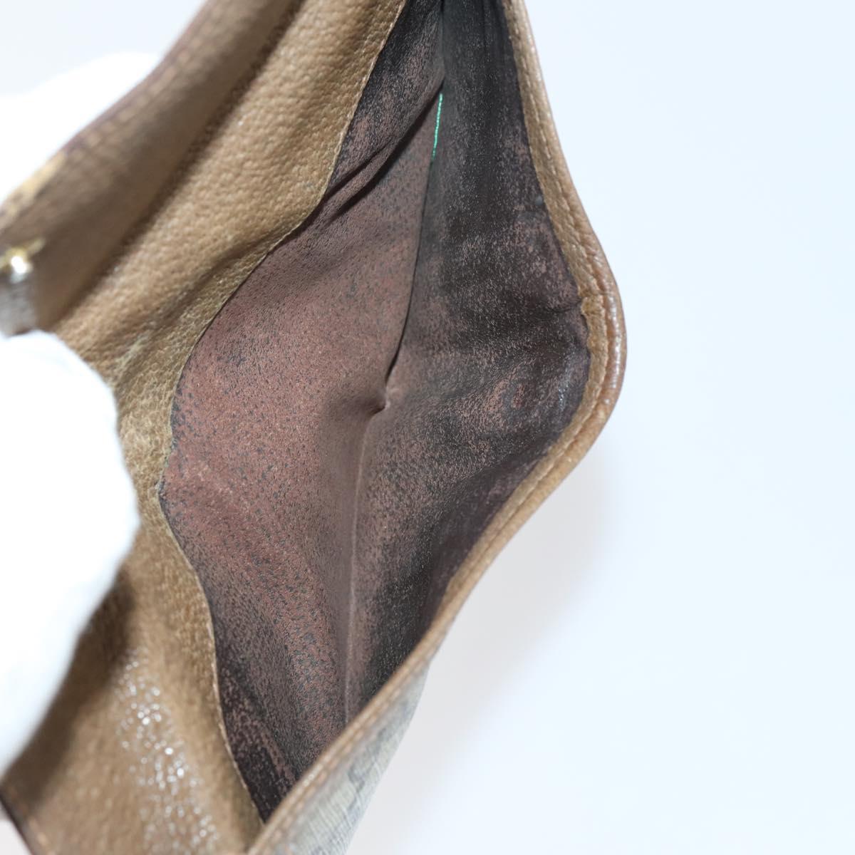 GUCCI GG Supreme Canvas Wallet PVC 7 Set Beige Black Auth bs30035