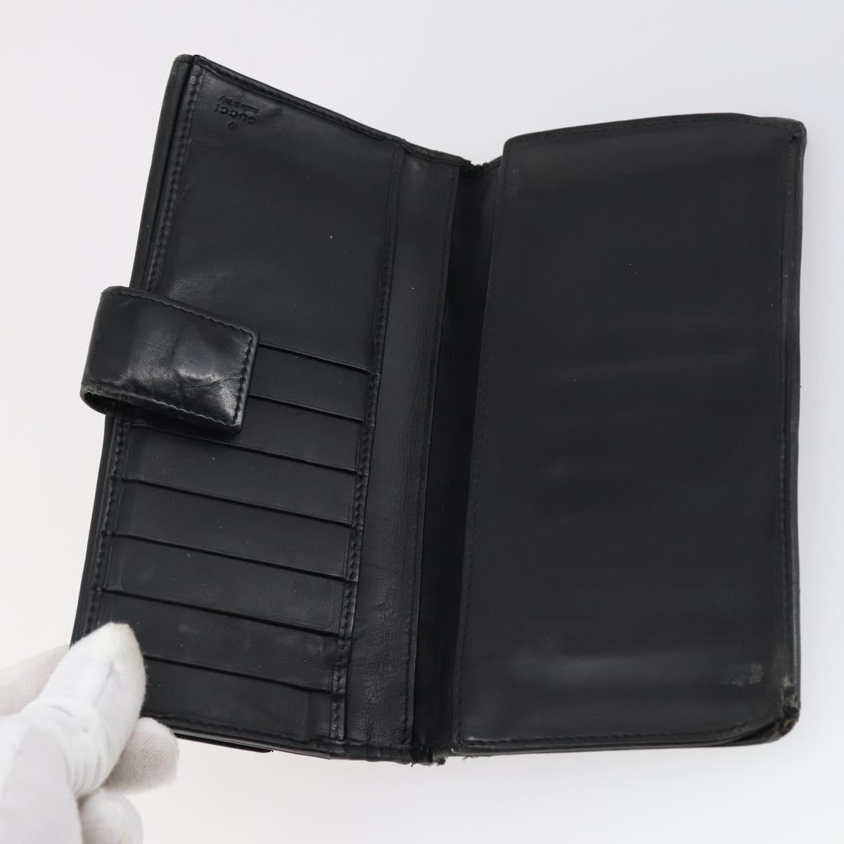 GUCCI GG Supreme Canvas Wallet PVC 7 Set Beige Black Auth bs30035