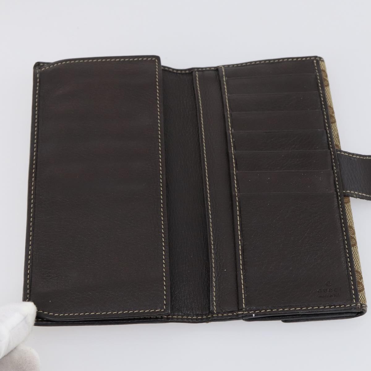 GUCCI GG Supreme Canvas Wallet PVC 7 Set Beige Black Auth bs30035