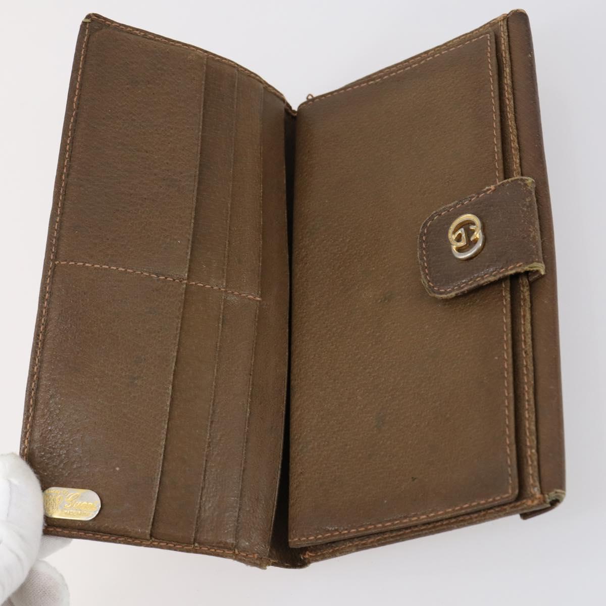 GUCCI GG Supreme Canvas Wallet PVC 7 Set Beige Black Auth bs30035