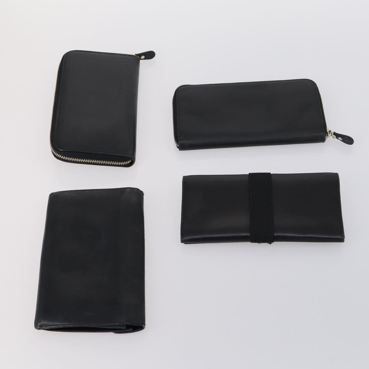 Salvatore Ferragamo Gancini Wallet Leather 11 pieces Black Yellow Auth bs30038